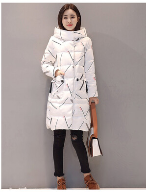 

South Koreas east gate medium long terylene hat long-sleeve white duck down 2018 new big wool collar large size coat down jacket