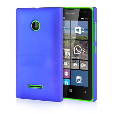 

MOONCASE Hard Rubberized Rubber Coating Devise Back ЧЕХОЛ ДЛЯ Nokia Lumia 532 Blue