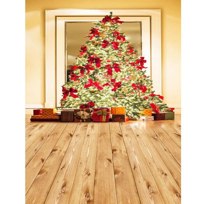 

Xmas Red Trees Photo Backdrop 57FT Vinyl Fabric Cloth Digital Printing Photo Background st-603