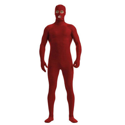 

Mens Open Eyes&Mouth Zentai Full Bodysuit Custom Made Back Zipper Tights Suit Mens Fancy Full Bodysuit Halloween Costumes