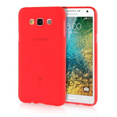 

MOONCASE Transparent Soft Flexible Silicone Gel TPU Skin Shell Back Case Cover for Samsung Galaxy E7 Red