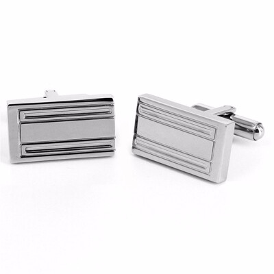 

Gentle Mens Stainless Steel Lines Cuttling Square Cufflinks