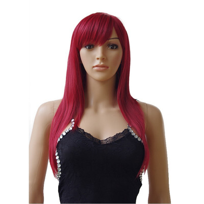 

19" Straight Halloween Multi-Color Cosplay Wig Party Wigdark red