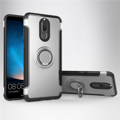 

Fecoprior Back Cover For Huawei Mate 10 Lite Case Car Holder Stand Hard PC Silicon Ring Suction Bracket Celulars