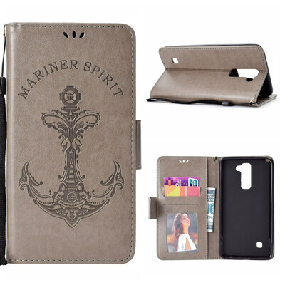 

MOONCASE Huawei P9 Lite Mini Embossed Mermaid Anchor Leather Case - Gray
