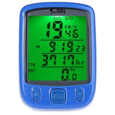 

SunDing SD - 563B Leisure Bicycle Computer Water Resistant Cycling Odometer Speedometer with Green Backlight