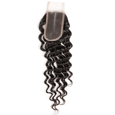 

Ishow Hair 7A Good Quality 24 Virgin Brazilian Hair Deep Wave Lace Closure Middle Part