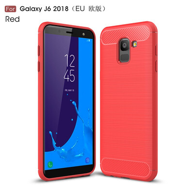 

Goowiiz Phone Case For Samsung Galaxy J4 2018 EUJ6 2018 EUJ3 2018 USJ7 2018 US Fashion Slim Carbon Fiber Silicone Prevent