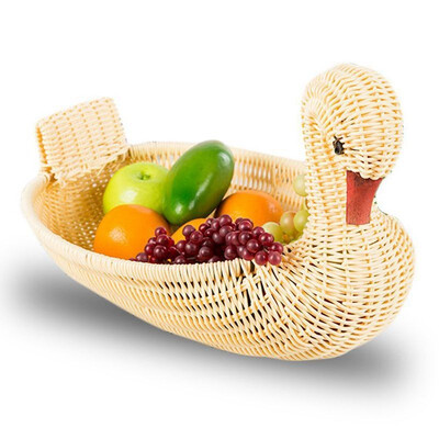 

UpperX Eco-friendly Woven Basket Storage Basket Imitation Rattan Woven Basket Animal Shape Storage Basket Display Basket