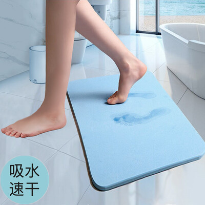 

Mercures natural diatomaceous earth bathroom absorbent mat 600390 light blue anti-slip mat door pad water-absorbing quick-drying bathroom mat