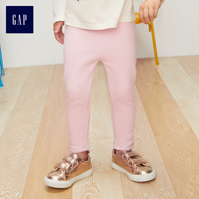

GAP flagship store baby girl child solid color high waist fleece pants warm knitted trousers autumn ice pink 90cm 2T