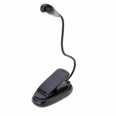 

Portable Flexible Bendable 2 LEDs Stand Clip Desk Lamp Reading Music Score Light