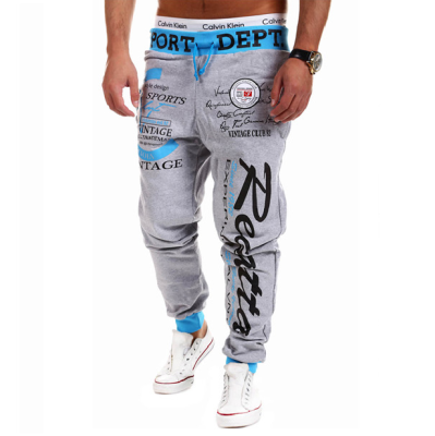 

Hot Sales Mens Printing Casual Pants Fashion Drawstring Design Trousers Loose Sports Pants