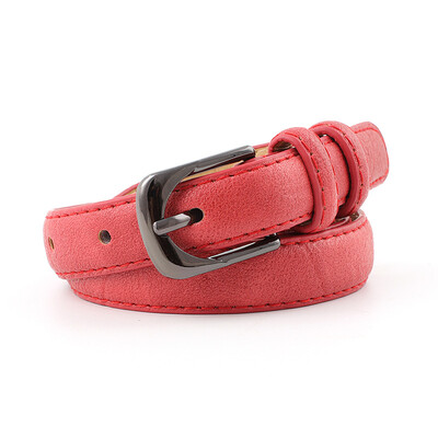 

Badinka 2018 New Ladies White Black Red Thin Skinny Waist Belt Womens Vintage Buckle Faux Leather Belts for Women Jeans Pants