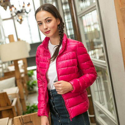 

Intercrew light down jacket female 2018 winter new Korean fashion casual light thin wild stand collar short brand down jacket female ICR4UD51A Indian powder S