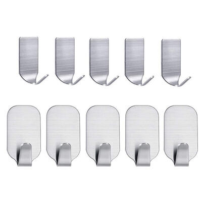 

UpperX Adhesive Hooks Wall Hanger Strong Wall Hooks Waterproof Stainless Steel Hooks For Kitchen Bathroom Lavatory Closets