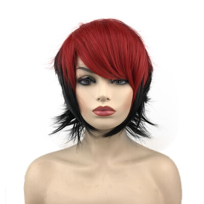 

StrongBeauty Short Straight Red Black Cosplay Wigs