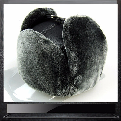 

Winter Hat Men fauxLeather Leifeng Hats Russian Male good quality faux fur warm Fur Hat fur with solid Ears genuine Cap B-7219