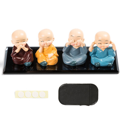 

40000 km car decoration car creative four small monk car accessories Shaolin small sand car accessories crystal base SWY6009