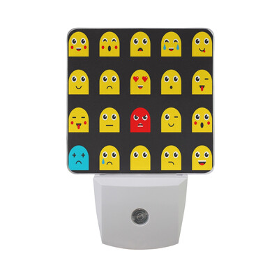 

ALAZA LED Night Light With Smart Dusk To Dawn SensorHappy Panda Faces Pattern Plug In Night Light