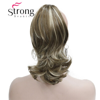 

StrongBeauty 12" Dual Use Wavy Styled Clip in Claw Ponytail Hair Extension Blonde Synthetic Hairpiece with a Jawclaw Clip