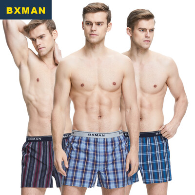 

BXMAN loose mens underwear mens boxer cotton woven arro pants middle waist shorts mens sleep pants 3 loaded EW550015 175L