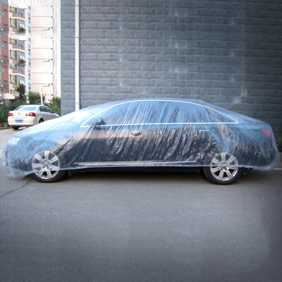 

KOOLIFE car clothing transparent plastic PE film thickening rain&dustproof one-time full car cover for Audi A6A8 BMW 5 series Mercedes-Benz e-class E300&other large&large sedan  code