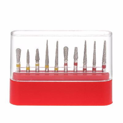 

Diamond Burs 10 Pcs Dental High Speed Burs Set Diamond Drill Bits Teeth Polishing Tooth Preparation Bur Dental Equipment Oral W0A