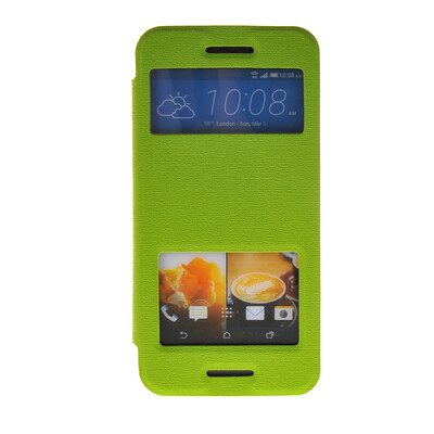 

MOONCASE View Window Leather Side Flip Pouch Stand Slim Shell Back ЧЕХОЛ ДЛЯ HTC One M9 Green