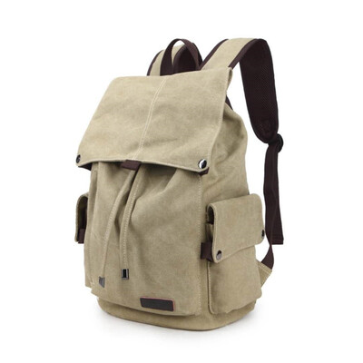 

Casual Mens Canvas Backpack High School Student Bag