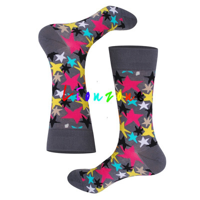 

LIONZONE Brand Men Socks Funny Design Paper Cranes Arrows Hhearts Stars Streetwear Hiphop Cotton Happy Socks