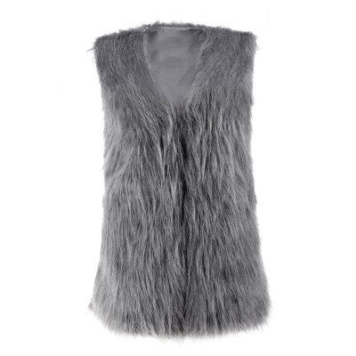 

Low Price Faux Fur Vest Gilet Vset Jacket Mid-long Outwear Waistcoat Hot