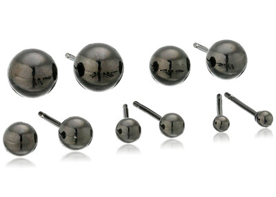 

Hpolw Mens Womens Stainless Steel 5 Pairs10 pcs Ball Bead Stud Earrings Black