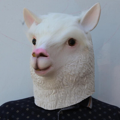 

Animal Alpaca Mask Latex Glue Mask Performance Props Halloween Animal Alpaca