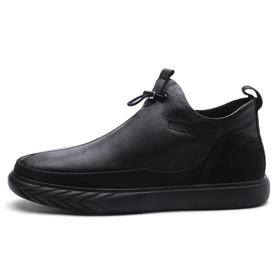 

2018 autumn&winter leather versatile comfortable casual mens shoes business dress mens shoes England plus velvet warm leathe
