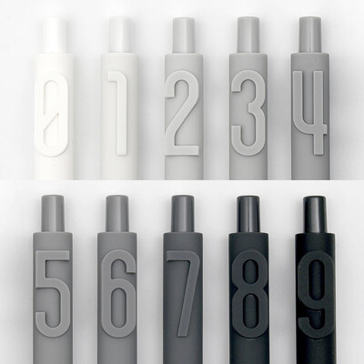 

Kaco Number Lettered Gel Ink Pens Retractable Creative Gift Pens for Children Student 05mm Black Ink
