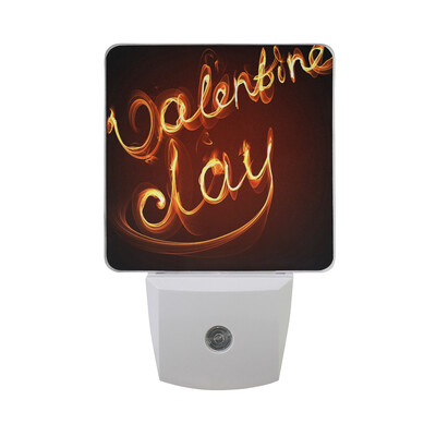 

ALAZA LED Valentines Day Night Light With Smart Dusk To Dawn SensorLove Heart Flamy Symbol Plug In Night Light