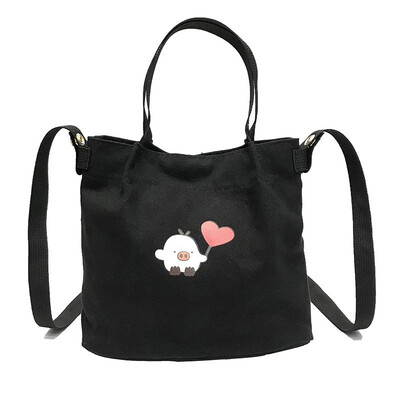 

Canvas Shoulder Bags Women Girls Totes Large Capacity Casual Messenger Bag Simple Crossbody Bags Shopping Handbags for Feminina