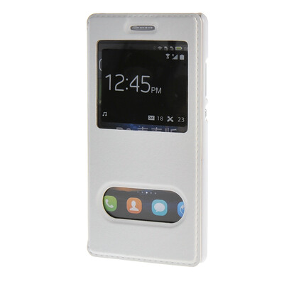

MOONCASE Huawei Ascend P8 Lite чехол Double Window View Leather Flip Bracket Back чехол Cover White 01