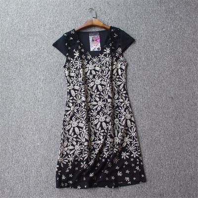 

2018 NEW FASHION CASUAL DESIGUES DRESS LONG SLEEVE FLORAL PRINT EMBROIDERY DRESSES
