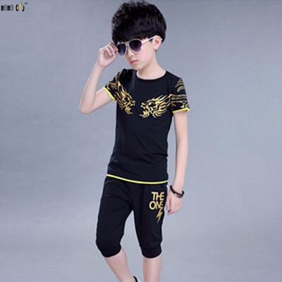 

Big Boy Clothes Set T Shirt & Pants Short Sleeve Cartoon Summer Boys School Sport Kids Clothing Suit 5 6 7 8 9 10 11 12 Years