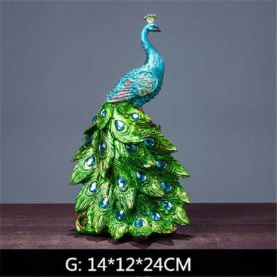 

European crafts resin peacock ornaments porch new house modern home wine cabinet decorations accessories wedding mascot gifts