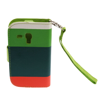 

Green/dark green/orange Soft For Samsung Galaxy S3 Mini i8190 New PU Leather