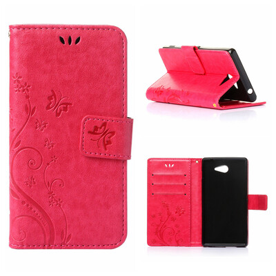 

MOONCASE цветочным узором Премиум мягкий PU кожаный чехол Для Sony Xperia M2