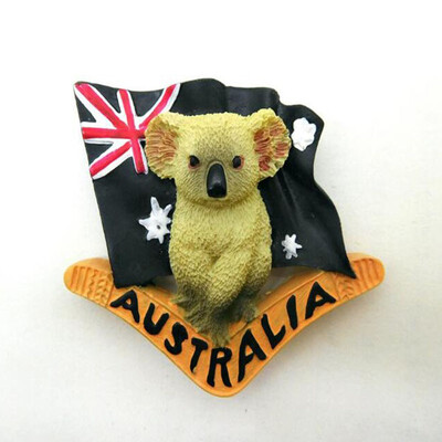 

1Pcs 3D High Quality Handmade Fridge Magnet Cute Koala Australian Flag&Country Creative Refrigerator Sticker