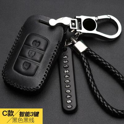 

Hua ornaments Dongfeng scenery 580 key package scenery 370 Ling Zhi S50 Jing Yi X5X3S500S560 key sets of leather hand sewing key bag sets C models smart three keys black black line