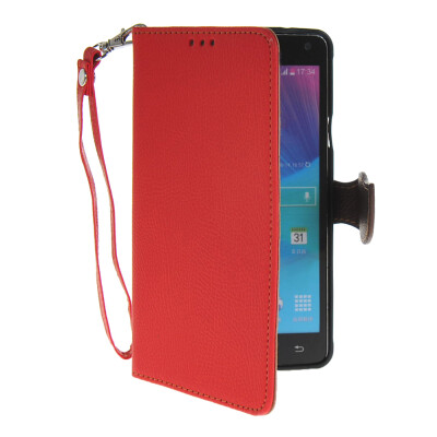 

MOONCASE Litch Skin Leather Side Flip Wallet Card Slot Pouch Stand Shell Back Case Cover For Samsung Galaxy Note 4 N9100 Red