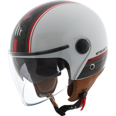 

MT HELMETS 201A motorcycle double lens retro lightweight half helmet men&women half-covered personality cool Harley helmet four seasons universal white red black street M code