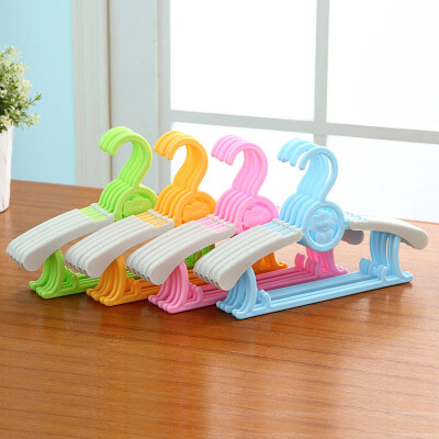 

Ou Runzhe hanger plastic stretchable dual-use adult children baby clothes rack random color 5 Pack