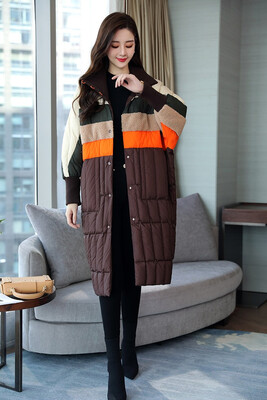 

Bat-sleeve large size warm warm thickened mothers coat winter womens long printed white duck down jacket